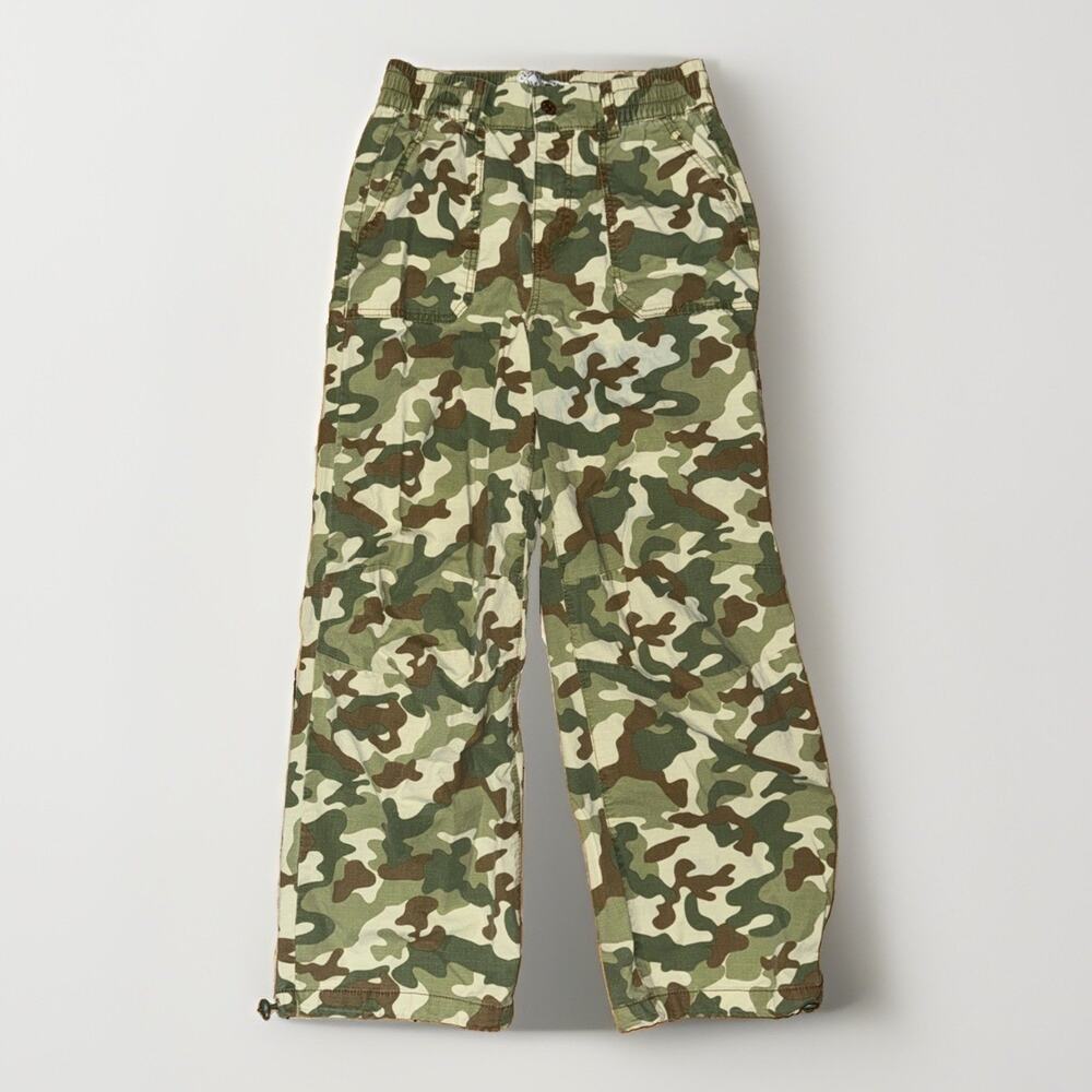 Celebrity Pink Camo Fatigue Pants Green Small 30x30 Wide Leg Y2K USA Grunge